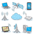 wireless technology icons vector image
