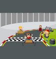 soapbox derby scene with children racing car vector image