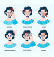 cartoon man headache types head areas vector image vector image