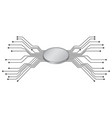 futuristic isometric coin with diverging pcb vector image