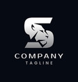 letter s lion head logo design vector image