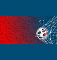 soccer ball on the net template for a text vector image vector image