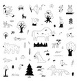 forest animals doodles background design vector image vector image
