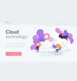 cloud gaming landing page template vector image