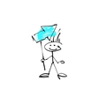 hand drawing sketch human smile stick figure vector image