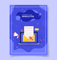 newsletter concept with email and laptop vector image