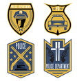 set of vintage police law enforcement badges vector image