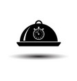cloche with stopwatch icon vector image