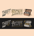 antique shop labels or badges book and camera vector image