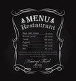 blackboard restaurant menu hand drawn frame vector image