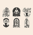 casino vintage monochrome badges vector image