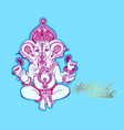 shubh ganesh chaturthi greeting card to indian vector image vector image