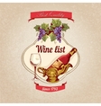 wine list retro poster vector image vector image