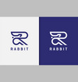 abstract initial letter r as rabbit shape vector image vector image