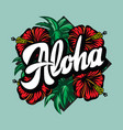 color with aloha lettering vector image vector image