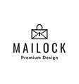 line mail with padlock logo design graphic symbol vector image