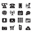 basic phone application icons set vector image