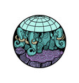 disc planet earth rests on an elephant vector image vector image