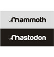 letter m with elephant ivory mastodon mammoth logo vector image vector image