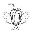 mlik shake icon black and white vector image