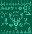 geometric low poly christmas set vector image vector image