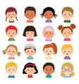 set kids faces avatars children heads vector image vector image