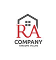 strong modern letter r and a with roofing style vector image vector image
