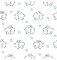 rabbit hand drawn cute seamless pattern vector image