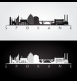 spokane washington - usa skyline and landmarks vector image vector image