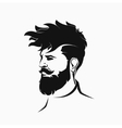hipster figure with beard and hair vector image vector image