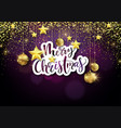 merry xmas background with golden decoration vector image