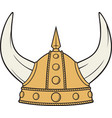 viking helmet color vector image vector image