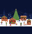 christmas market vector image vector image