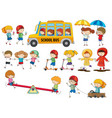 set of doodle kids vector image