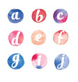 alphabet watercolor circles vector image vector image