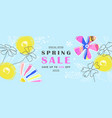 spring sale poster template with colorful flower vector image vector image