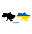 ukraine map with flag in silhouette style isolated vector image