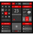 red and blue set of mobile interface elements vector image vector image
