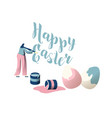 young female character decorate happy easter vector image vector image