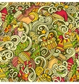 cartoon cute doodles new year seamless pattern vector image