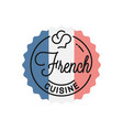 french cuisine logo round linear flag vector image vector image