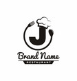 letter j restaurant food logo design vector image vector image