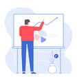 businessman draw chart on whiteboard analyze vector image vector image