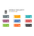 mobile security infographic 10 option line concept vector image