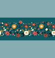 winter autumn flowers seamless border vector image vector image