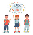 cute pupils children stand together vector image vector image