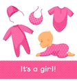 it is a girl baby shower invitation vector image vector image