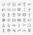 soccer line icons set vector image