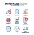 vaccination - colored line design style icons set vector image