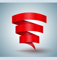 red ribbon banner zigzag three step vector image